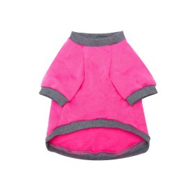 Pet Clothes Fleece-lined Thickened Solid Color Hoodie (Option: Gray Pink-XXL)