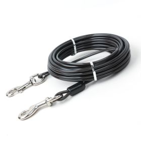 Double Hook Wire Rope Dog Leash (Option: Black Double Zinc Alloy-5mm, 9 M)