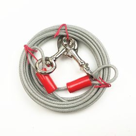 Double Hook Wire Rope Dog Leash (Option: White Double Zinc Alloy-5mm, 15 M)